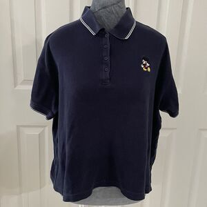 Disney Mickey Mouse Polo Shirt Women’s Navy Blue Size Large